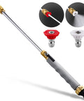 Upgraded Jet Nozzle Power Washer for Garden Hose with 2 high pressure nozzles and quick connectors, metal wand, for yard and car cleanup