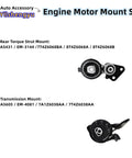Heavy Duty Engine And Transmission Mount Kit For Ford Edge And Mkx Replacement 3 Piece Set showing rear torque strut and transmission mounts.