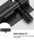 Heavy Duty Adjustable Sliding Latch Lock With Rust Proof Powder Coat Finish For Patio Gates And Yard Security Plus Tough As Nails Aluminum Build And Hella Secure Grip Perfect For Quick Weekend Repairs close-up view of latch mechanism with a black finish.