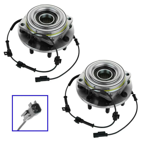 Two Piece Front Wheel Hub And Bearing Assembly Kit For Left And Right Front Sides 4WD Tapered Roller Bearing Replacement