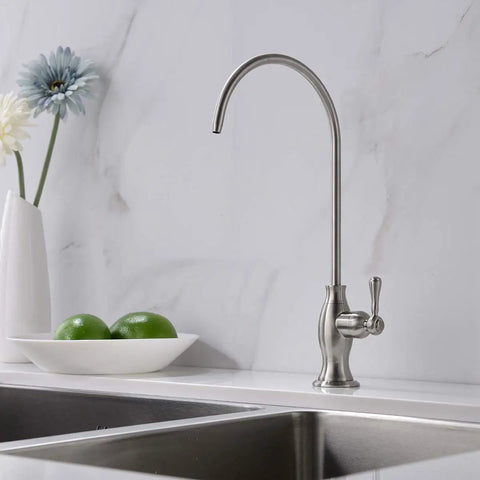 Lead-Free Stainless Steel Water Filter Faucet For Under Sink Filtration System, Brushed Nickel Finish, Easy Self Install
