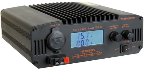 Heavy Duty 30 Amp DC 13.8V Digital Switching Power Supply With Noise Offset For Ham Radios And CBs, front view display