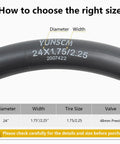 Two Pack Beefy 24 Inch Heavy Duty Bike Tubes 24x1.75 To 24x2.25 45 57 507 With 48mm Presta Valve guide