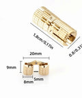 Eight Pack Cabinet Barrel Hinges Eight Millimeter Brass Look Invisible Hinges With Screws For Full 180 Degree Door Swing Copper Color Finish