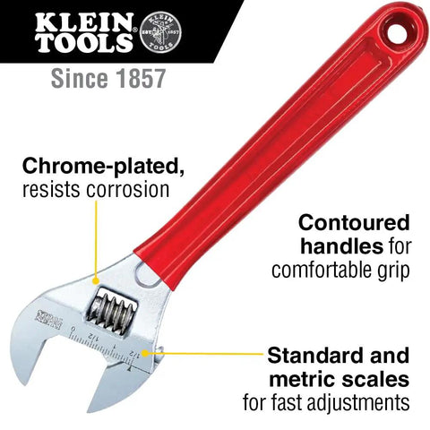 Adjustable Drive Wrench With Extra Capacity Jaw For Big Jobs Forged Alloy Steel Construction High Polish Chrome Finish