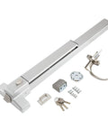 Exit Door Panic Bar Push Bar Exit Device With Exterior Lever Stainless Steel Commercial Door Hardware For 28 To 41 Inch Wood Or Metal Doors Fireproof Lock Easy Cuttable Workhorse Emergency Handle
