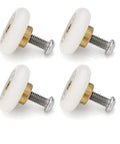 Four Pack Shower Door Rollers Set Replacement Wheels For Glass Sliding Doors 19mm Diameter By 5mm Thickness With 4mm Inner Hole And Stainless Screws For Easy Glide Fits 4 To 6mm Doors Copper Core POM Wheel