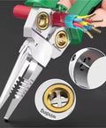 8-In-1 Electric Wire Stripping Machine Multifunction Pliers Tool For Cable Cutting Crimping Electrical Repair And Recycling Copper With Comfortable Grip showing wires being stripped.