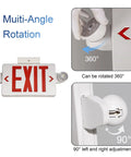 Red Exit Sign With Emergency Lights Battery Backup UL Listed multi-angle rotation details