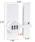 Keyless 3 Digit Mechanical Password Lock For Cabinets And Barn Doors 180 Degree Flip Latch With Combination Privacy Safe White