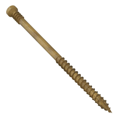 Finish Trim Screws No 7 by 3 In T10 Trim Head with Sawtooth Point and Underhead Threads in Tan Quik Guard Exterior Grade
