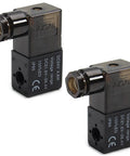 2 Pack DC 24V Pneumatic Solenoid Valve Coil Replacement For Electric Solenoid Air Valve showing copper coil plug connector