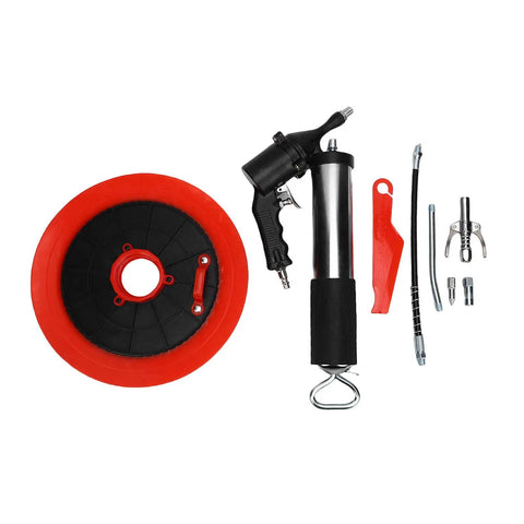 Pneumatic Grease Gun Kit With 18 Inch Flexible Hose And 5.5 Inch Extension Tube Heavy Duty Grip Three Injection Options For Cars Parts