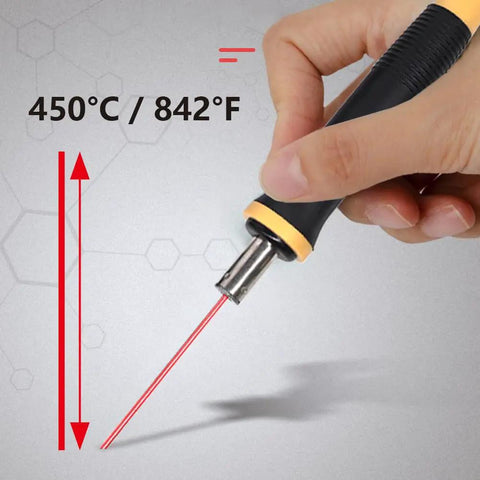 Electric Foam Cutter With Hot Wire Styrofoam Pen For Detailed Carving And Sculpting High Temp 450 C showing temperature indicator.