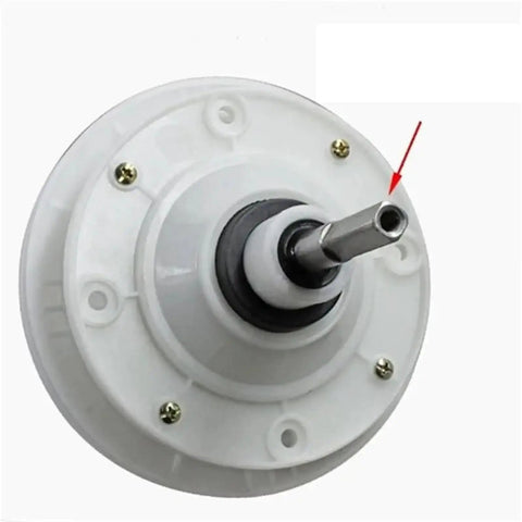 Close-up of 35mm Square Shaft Washer Gearbox Repair Part for Home Laundry Machines showing durable internal gear system.