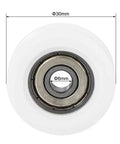 U Groove Nylon Pulley Bearing Wheel 6x30x10mm U626ZZ Double Shielded Chrome Steel Bearings GCr15 4Pcs front view
