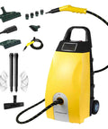 Porta High Pressure Steam Cleaner With 3000W Power And 3.5L Tank Generates Blasting Hot 150C Steam In Seconds, accessories included.