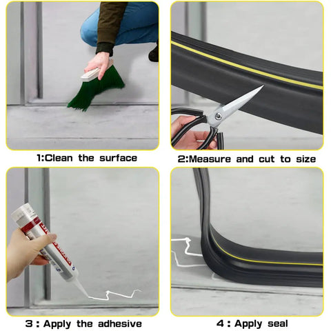 Universal Garage Door Bottom Threshold Seal Rubber Strip With Adhesives For DIY Weatherproof Weather Stripping Replacement 16ft Black EPDM Rubber For Standard Single Or Double Doors Flexible No-Fuss Install Crush Resistant
