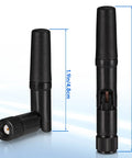 Dual Band WiFi Antenna Set 2.4GHz 5GHz RP SMA Antennas 2 Pack showing 1.9 inch and 2.6 inch antennas for PC and routers