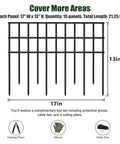 15 Pack Dog And Critter Barrier Fence With 21.25 Feet Of No Dig Under Fence Barrier For Yard Rustproof Metal Garden Fence Gap Filler diagram