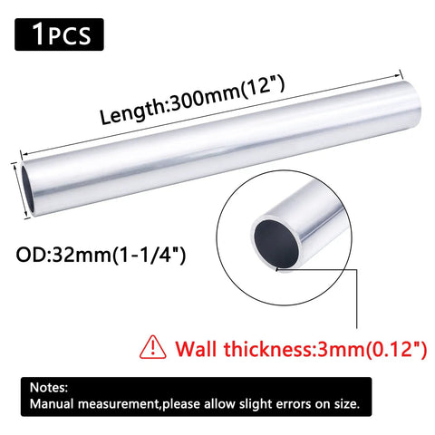 Rugged 6061 Aluminum Tubing One And A Quarter Inch Outer Diameter Seamless Round Tube 0.12 Inch Wall Twelve Inch Length Metal Pipe For DIY Projects Industry And Decoration 1 Pc