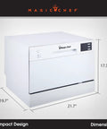 Real Deal Compact Countertop Dishwasher For Modern Kitchens Clean Cycle For Six Place Settings With A Durable Stainless Steel Tub and dimensions.
