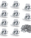 10 Pack Double Roller Catch Cabinet Latches With Spear Strike For Cupboard Closet Doors In Silver Built Tough Steel Nylon Construction