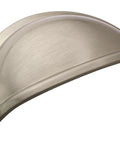 Traditional Cup Pull Cabinet Handle in Satin Nickel, 3 Inch Center-to-Center, 3-7/16 Inch Overall Length, Soft Brushed Finish