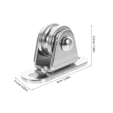 6-Piece Stainless Steel Pulley Roller With Bearing Set For Wall Mount Traction, Easy Install For Power Cables, Clotheslines, Rope Hoisting And Heavy Duty Cable Management, 6cm pulley