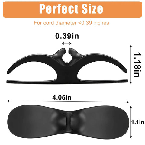 Diagram of Three Pack Kitchen Appliance Cord Organizer Sticky Cord Winder dimensions, showing length and width in inches.