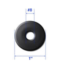 Bulk Pack Fender Washers No 8 Inside Diameter One Inch Outside Diameter Stainless Steel 304 18-8 Black Oxide Flat Washers For Screws And Bolts Durable Heavy Duty Corrosion Resistant #8 washer 1 in OD black finish