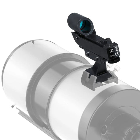 Red Dot Finderscope For Telescopes With Adjustable Brightness LED Dot Star Pointer Viewfinder And Slide In Bracket attached
