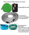 Four expandable hoses for use with Beefy Heavy Duty Garden Hose Holder For 50Ft And 25Ft Expandable Hose, Steel Wall Mount Rack.