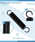 Dead Nuts Reliable Recliner Extension Springs Four Point Seven Five Inch Heavy Duty Replacement Parts smooth glide tension spring close-up.