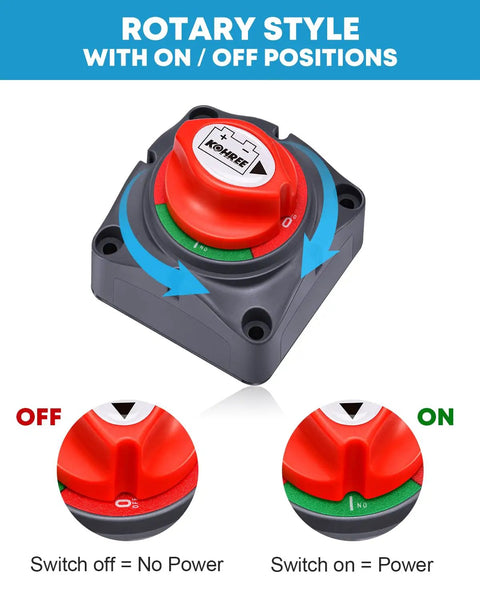 Beefy Heavy Duty 12V To 48V Battery Disconnect Switch Waterproof Marine Cut Off Isolator with rotary on/off positions