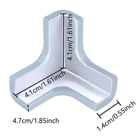Self Adhesive Corner Guards 1.8 Inch Rose Gold Plastic Corner Protectors measurements diagram