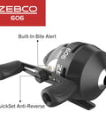 606 Spincast Fishing Reel Size 60 Right Hand Retrieve Easy To Use No Tangle Design Pre Spool With 20 Pound Line Black Clam Packaging