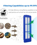 Six Pack Replacement Vacuum Filters For RoboVac 11S Max to G32 Pro showing high efficiency particle trapping