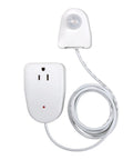 Indoor Plug In Motion Activated Light Controller Switch, Corded White, Single Sensor With Programmable On Off Timer, 25 Foot Detection Range