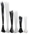 Heavy Duty Zip Ties Assorted Pack 6 Inch 40Lb 8 Inch 50Lb 12 Inch 50Lb Nylon 66 UV Resistant Indoor Outdoor Cable Ties Set