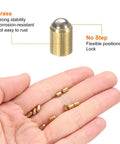 20 Pack Solid Brass Ball Point Spring Plungers 3X4MM No Step Positioning Beads displayed in hand with a close-up of one plunger.