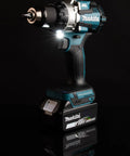 Brushless 18V Cordless Drill Driver With 13Mm Keyless Chuck And Dual Speed Gearing, featuring LED light and metal gear housing.
