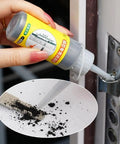 Applying Two Pack Lock Cylinder Graphite Lubricant Powder with Needle Tube to a door lock cylinder for smooth operation.