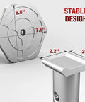 Close-up of components from 3 Ton Aluminum Jack Stands With Locking Pins, showing stable design with measurements indicated.