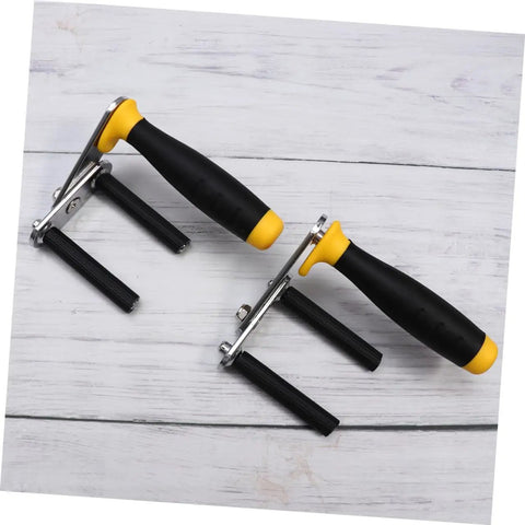 Gypsum Board Lifter And Tile Carrier Tool With Wide Base For Hauling Glass And Plasterboard showing heavy-duty grips and adjustable clamps.