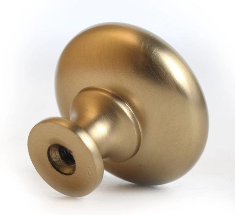 Side view of a champagne bronze zinc alloy cabinet knob for kitchen, bedroom, closets, drawers, and dressers