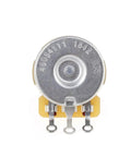 View of Split Shaft 3/8 Inch 500K Linear Taper Potentiometer for Electric Guitars and Basses, Standard Split Shaft Style, rear detail.