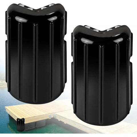 Inflatable Dock Guard For Boats Heavy Duty Wear Resistant Corner Protector Marine Grade PVC Protection Pad shown on dock.