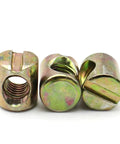 Beefed Up Heavy Duty Furniture Barrel Bolts And Cross Dowel Nuts Set With Hammer Embedded Design Zinc Plated For M6 And M8 Pack Of 6