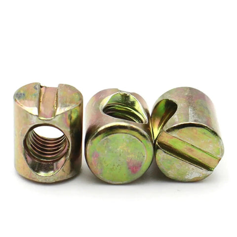 Hammer Embedded Barrel Nut Set For Fast Heavy Duty Solid Wood And Metal Joints Slotted Barrel Bolts and Cross Dowels